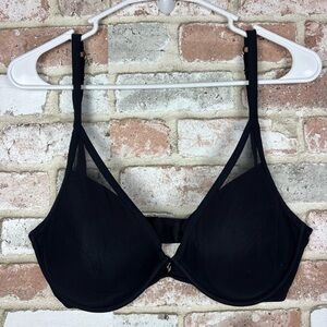 ThirdLove 24/7 Classic Contour Plunge Bra in Black 34F Comfort Lingerie EUC